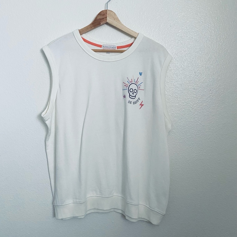 P.J. Salvage White and Red Knit Top